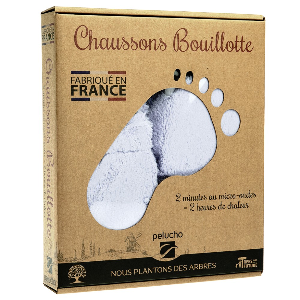 Chaussons chauffants Lavande Pelucho, bouillottes françaises