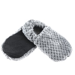 Chaussons chauffants gris paillette| Pelucho, vos bouillottes françaises