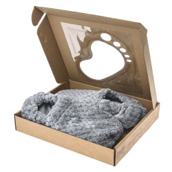 Chaussons chauffants gris paillette| Pelucho, vos bouillottes françaises