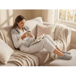 PACK PELUCHO: BANDEAU BOUILLOTTE CHAUSSONS BOUILLOTTE ET BOUTEILLE BOUILLOTTE