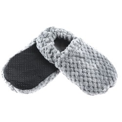 Chaussons chauffants gris paillette| Pelucho, vos bouillottes françaises