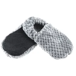 Chaussons chauffants gris paillette| Pelucho, vos bouillottes françaises