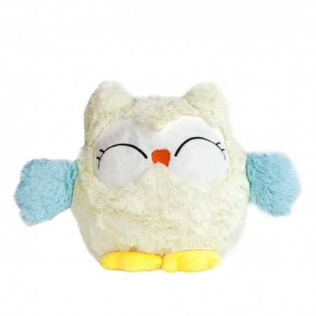 Votre magnifique peluche bouillotte micro-ondable chouette beige ! Bouillotte Chouette Beige