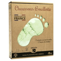 Chaussons chauffants Vert Pastel| Pelucho, vos bouillottes françaises